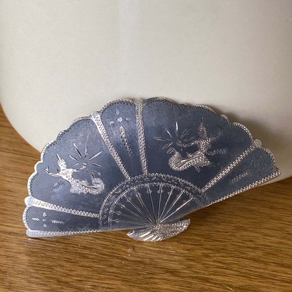 Stamped Silver  pin